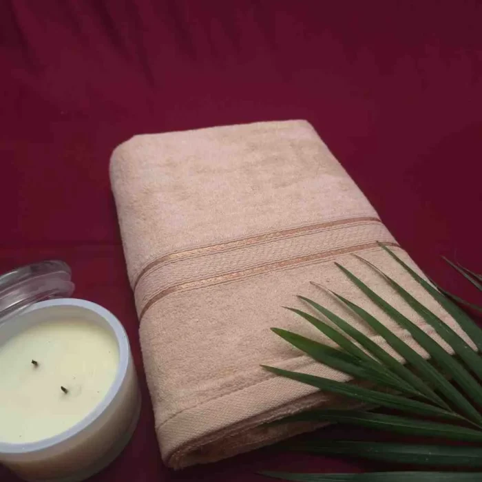 Lavish Essence Premium Cotton Bath Towel (Beige)