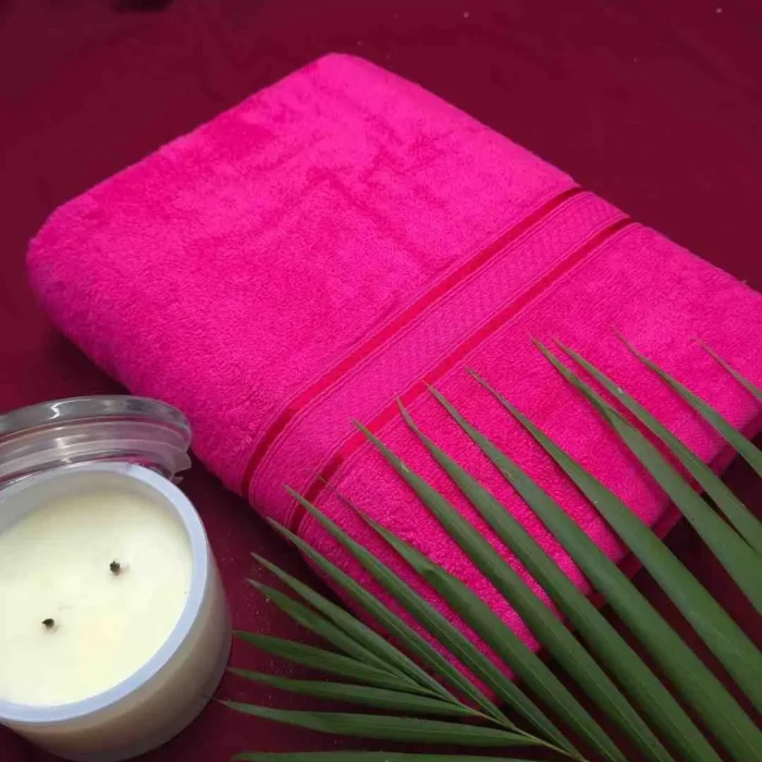 LavishEssence Premium Cotton Bath Towel (B Pink)