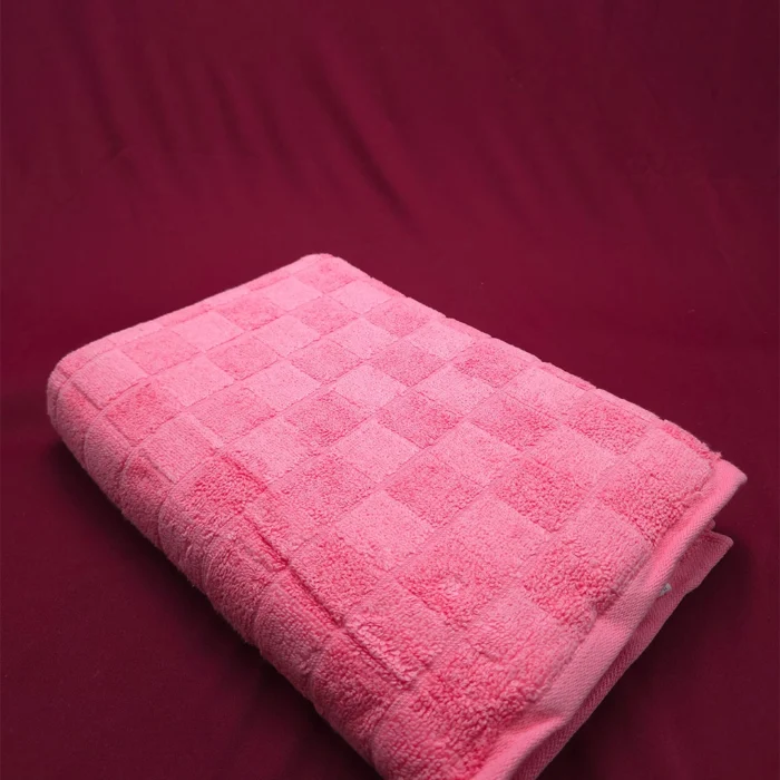 Checkered Charms - Premium Bath Towel (Pink)